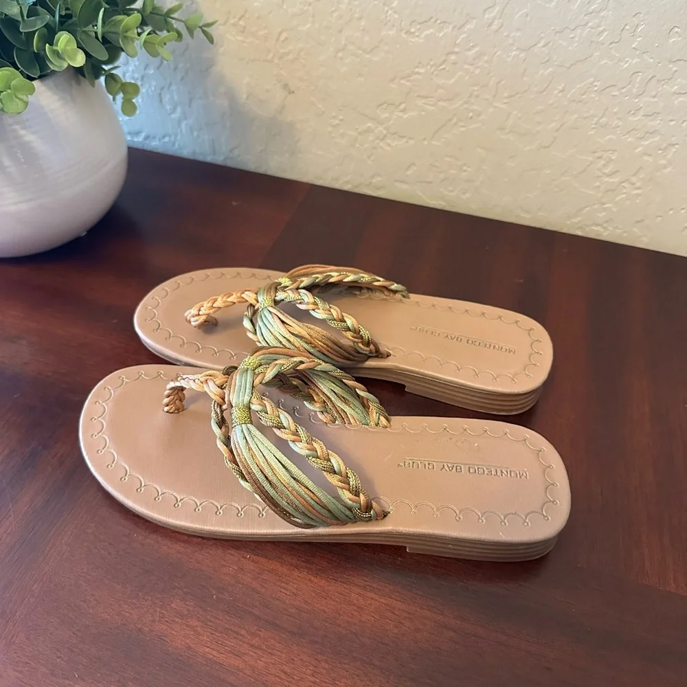 Montego Bay Club Tan and Green Sandals with Elegant Design - Picture 1 of 7